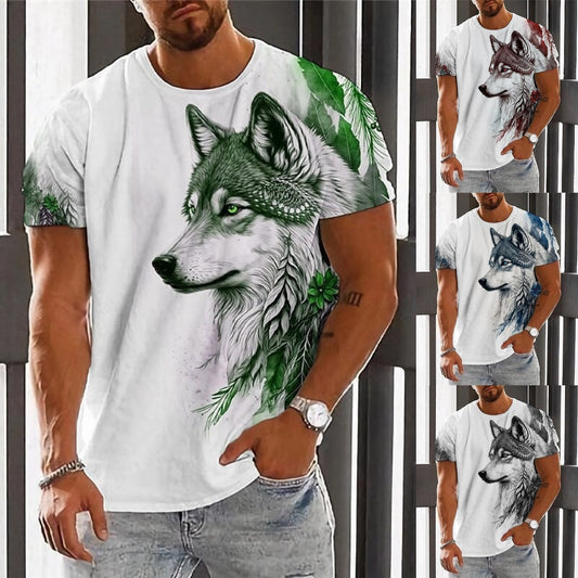 🚚 Doprava zdarma | 👕 Pánské tričko Wolf s 3D potiskem | Krátký rukáv | Velikosti 2XS–6XL | Novinka Léto 2026