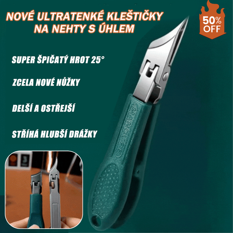 🔥Kupte jeden, druhý dostanete zdarma🔥【Sada 3 kusů】✂️💅 Nové extra tenké zahnuté nůžky na nehty pro domácí manikúru
