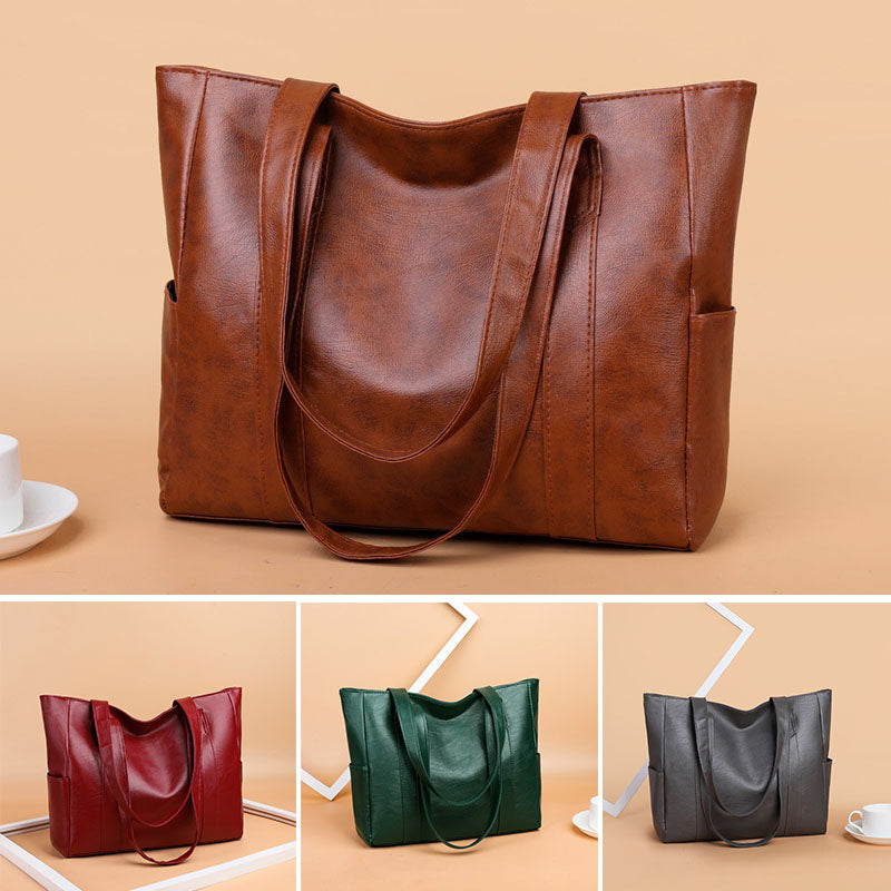 👜 Nová dámská kabelka přes rameno z měkké kůže, ležérní styl, velký objem✨ Módní a snadno kombinovatelná✨