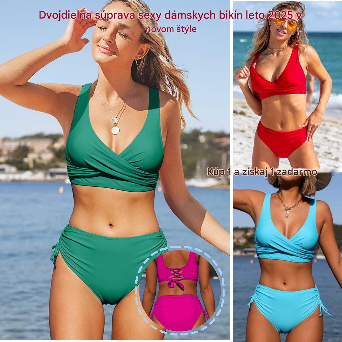 🌴【S-3XL】Nové módní dámské jednobarevné rychleschnoucí prodyšné bikiny