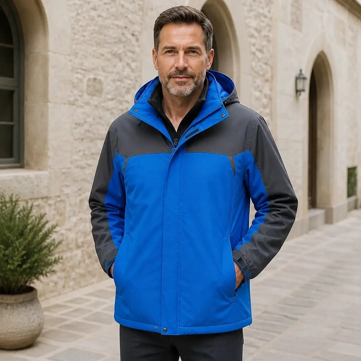 【L-6XL】🧥❄️ Pánská větruodolná, nepromokavá a teplá outdoorová bunda pro muže větších velikostí🌨️✨