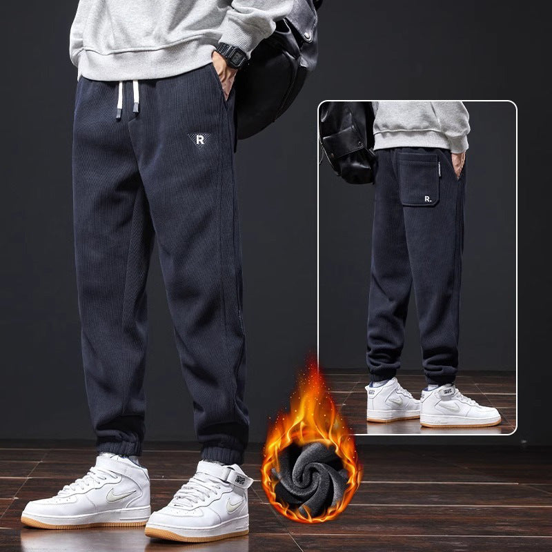 🔥【M-5XL】🖤Nové zimné nohavice pre mužov, plus zamat a hrubý manšestr, teplé a ležérne pánske nohavice