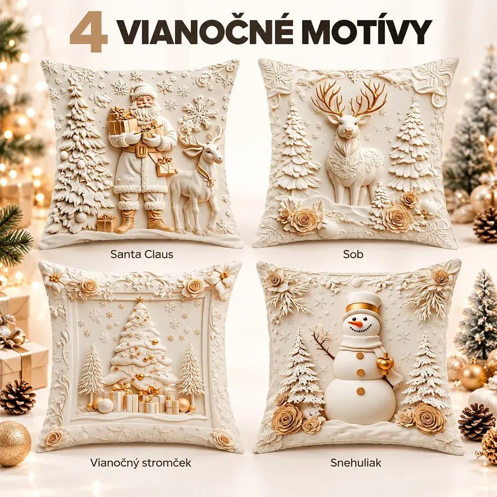 【4-dílná sada】610 Kč🎅Vánoční výprodej 49% SLEVA🎄Povlak na polštář s vánoční tématikou