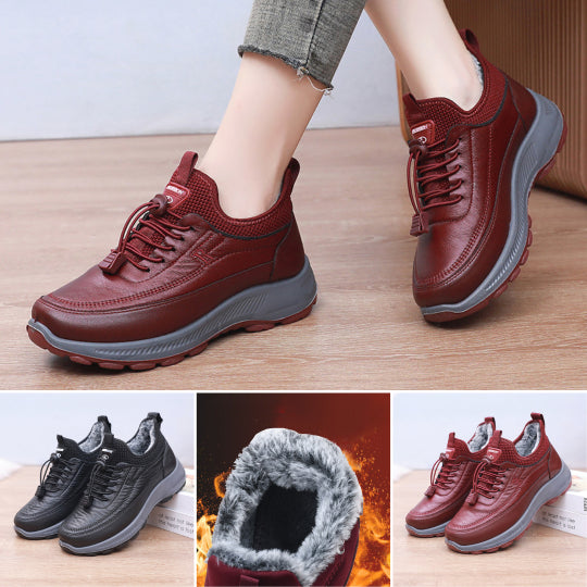 🔥【35-41】Nový model, pridaný zamat pre teplo, dámske bavlnené topánky s mäkkou podrážkou, vodeodolné a protišmykové