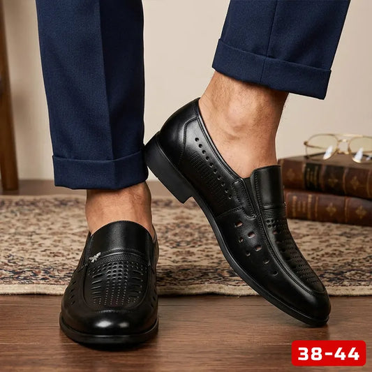 👞💫【38-44】Letní ležérní pánské kožené boty s měkkou podrážkou, prodyšné a s měkkou podrážkou.