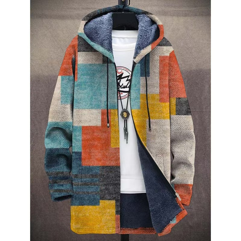 【S-4XL】Muška ležerna topla jesensko-zimska jakna od debele vune i baršuna za veće veličine