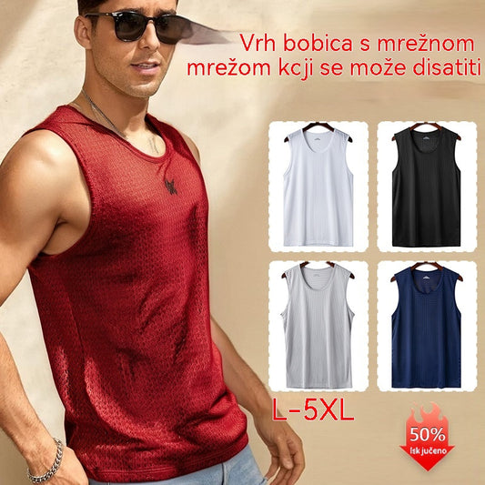 👕【Třídílná sada】Prodyšné Síťované Funkční Tílko | Rychleschnoucí Letní Fitness Tílko