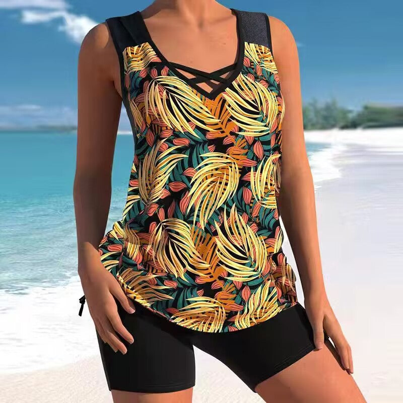 🩱🔥【Limitovaná nabídka】【S–5XL】🩱Dvoudílné plavky s etnickým potiskem – pohodlné, stylové, ideální na léto 🌊🌴