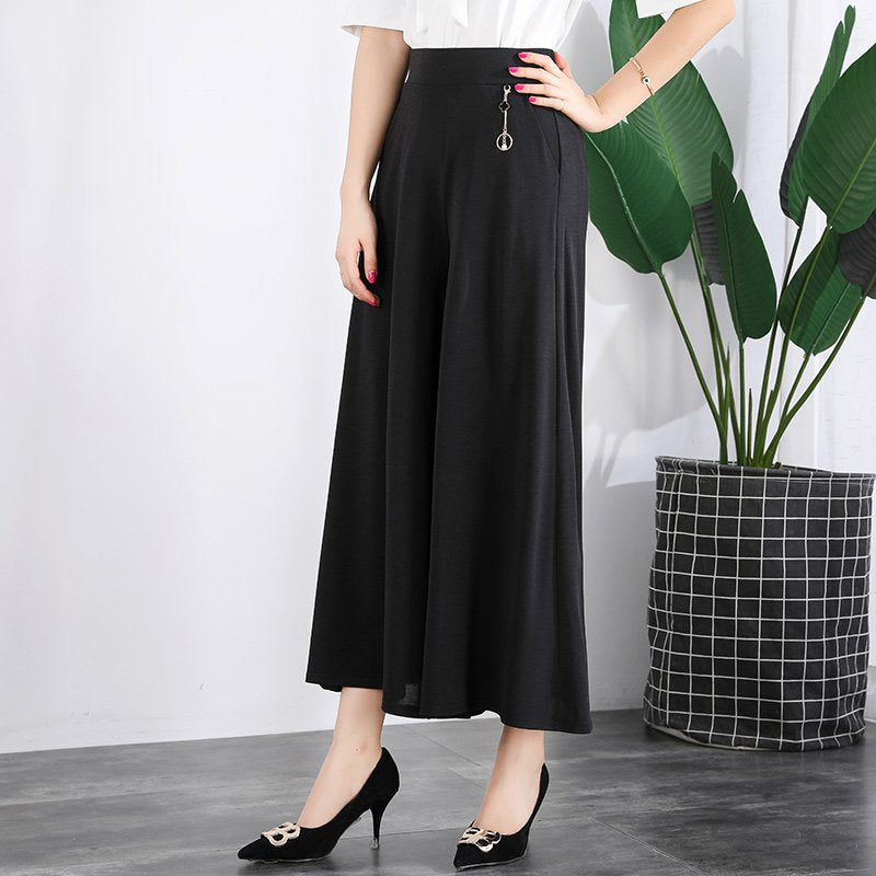💞【M-5XL】Dámské letní kalhoty volného střihu pro větší velikosti – kalhoty Ice Silk