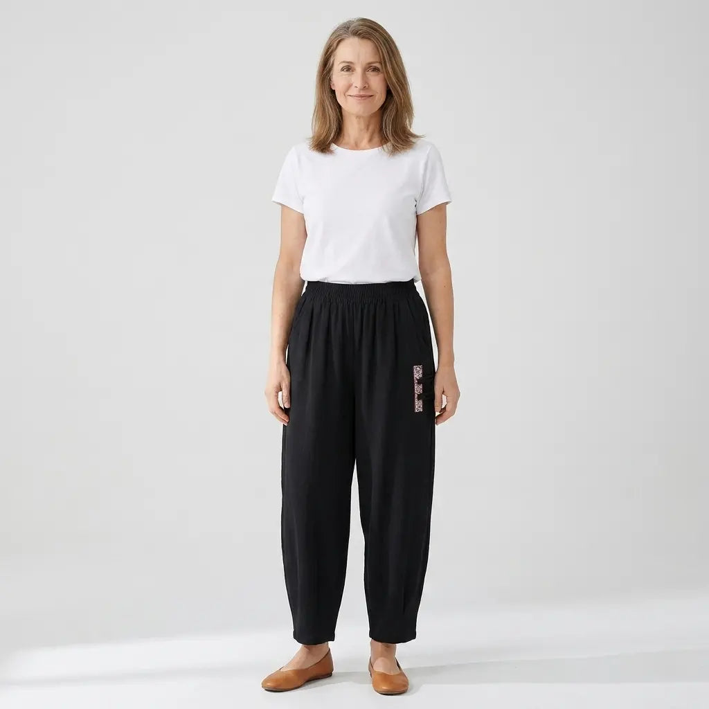 🔥【M–4XL】👖 Dámské lehké a prodyšné bavlněné lněné kalhoty - stylové a ležérní zkrácené kalhoty