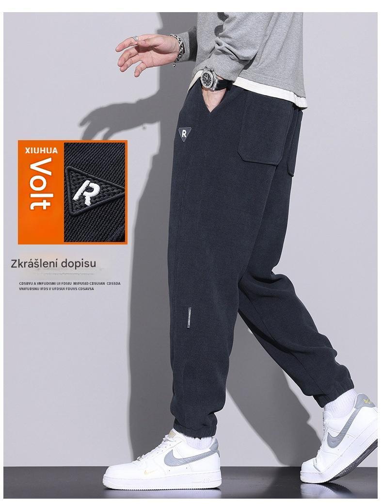 🔥🔥【M-5XL】🖤Nové zimní pánské kalhoty, navíc sametové a tlusté manšestrové, teplé a ležérní pánské kalhoty