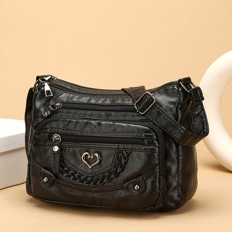 💐50% SLEVA! 🎁Dámská měkká PU crossbody kabelka – více kapes pro perfektní organizaci 👜🔑