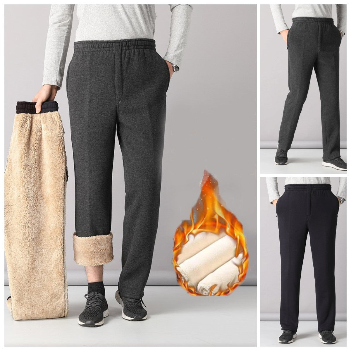 ✨【XL-5XL】Grube wełniane ciepłe spodnie męskie w średnim i starszym wieku