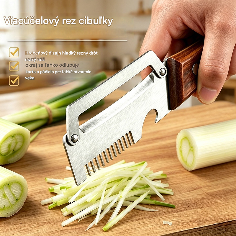 🔥Kupte 1 a získejte 1 zdarma (2 kusy)🧅🔪 Multifunkční kuchyňská škrabka 3 v 1: Loupe, seká zeleninu, krájí maso a otevírá láhve! 🔥